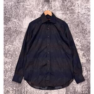Etro Shirt 39 / Large Mens Gradient Color Shift Paisley Long Sleeve